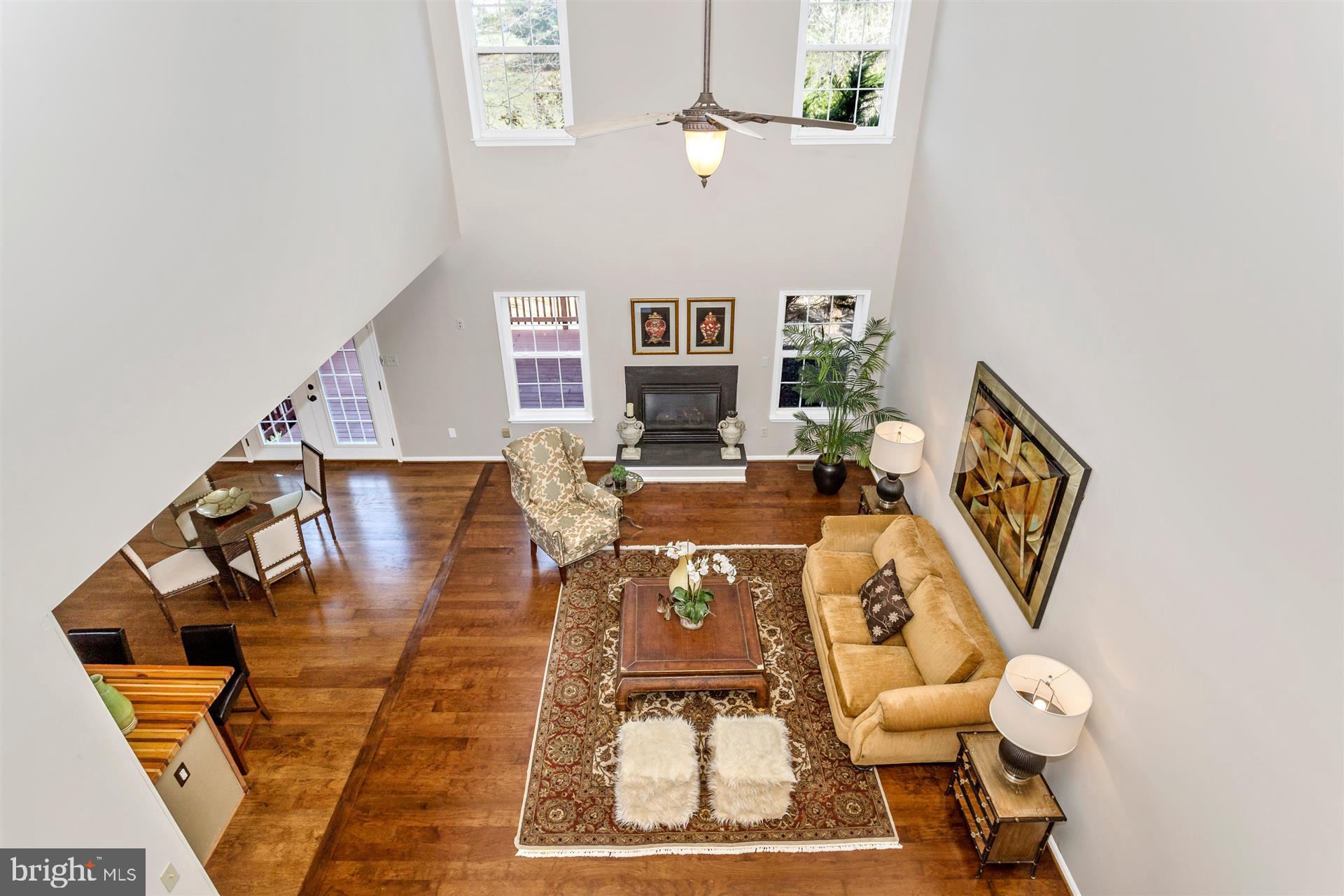 View of the family room from the second floor.