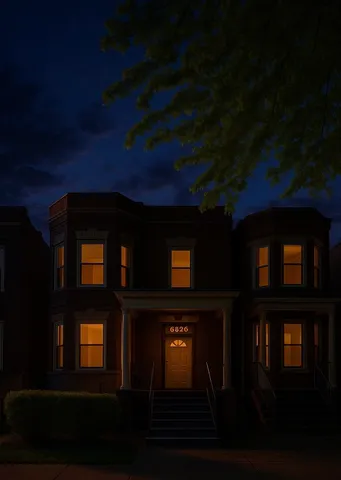 a front view of a house