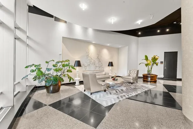 a living room with furniture