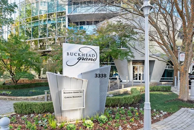 a city view with tall buildings