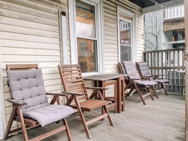 a view of a outdoor space with seating area