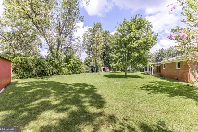 a view of a trees with a yard