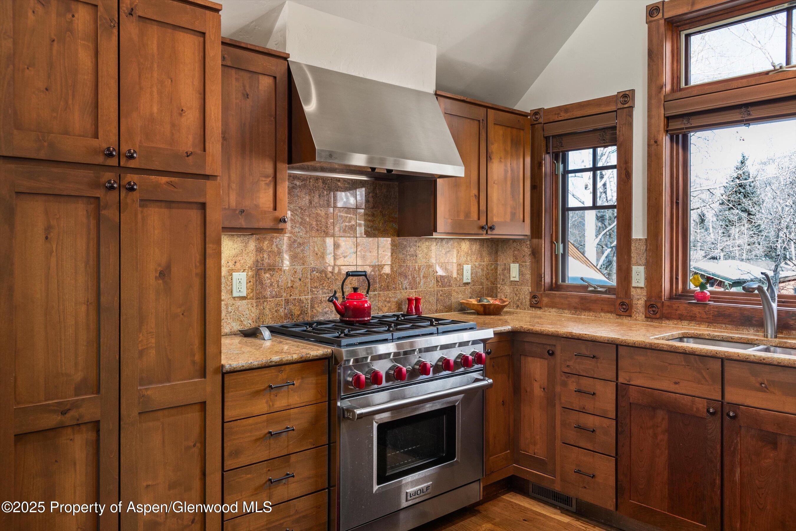503 West Main Street, Unit B202 Aspen, CO 81611 - Photo 9 of 22 a kitchen with stainless steel appliances a stove a sink and a microwave