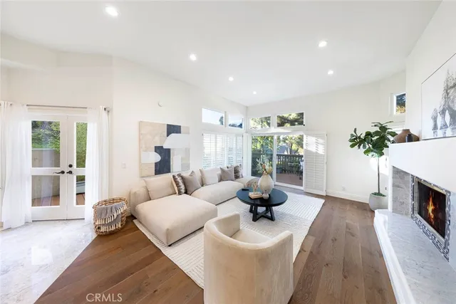 a kitchen with refrigerator and countertop