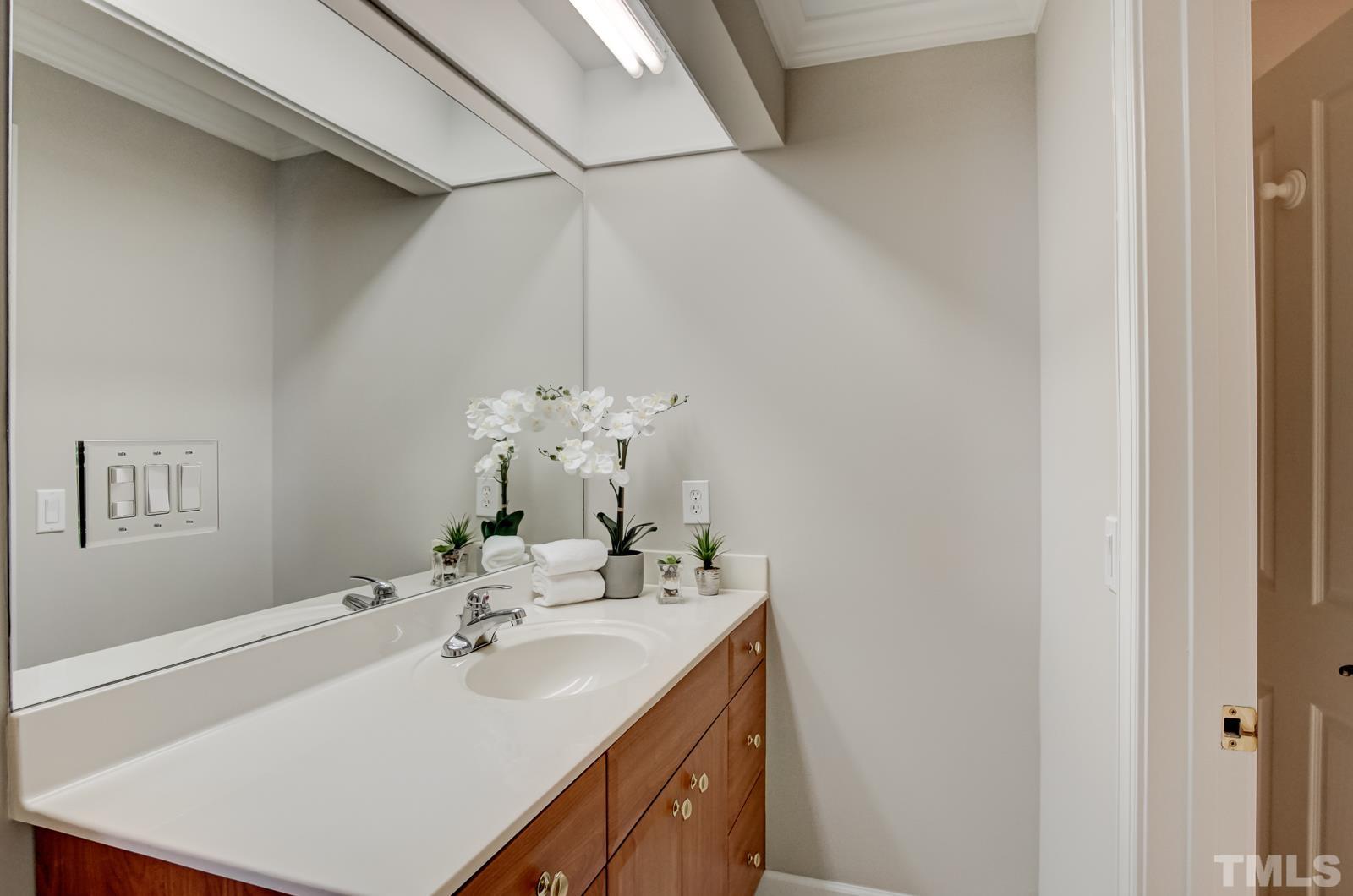 616 Bent Ridge Place Raleigh, NC 27615 - Photo 18 of 28 a bathroom with a sink and a mirror