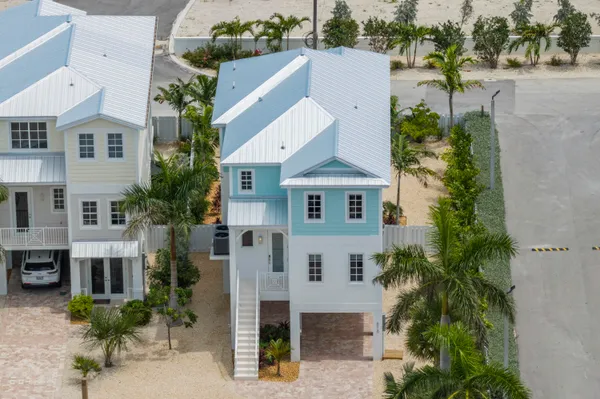 an aerial view of a house