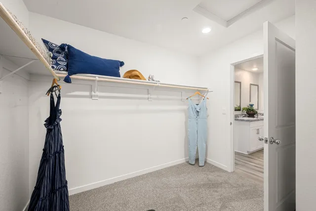 a view of a storage & utility room with closet
