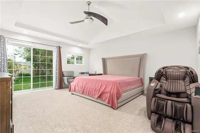 a bedroom with a bed and closet