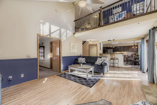 a living room with furniture