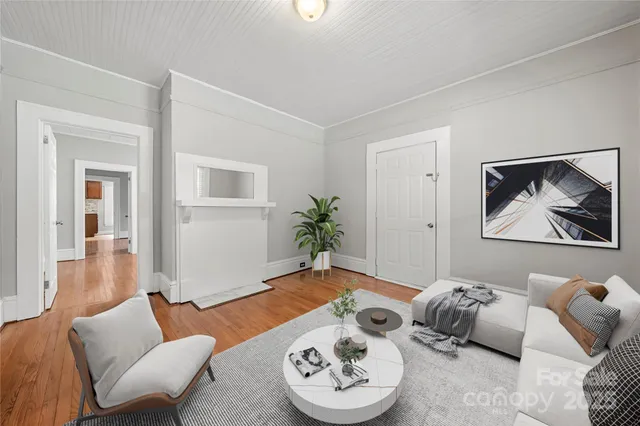 a living room with furniture and a couch