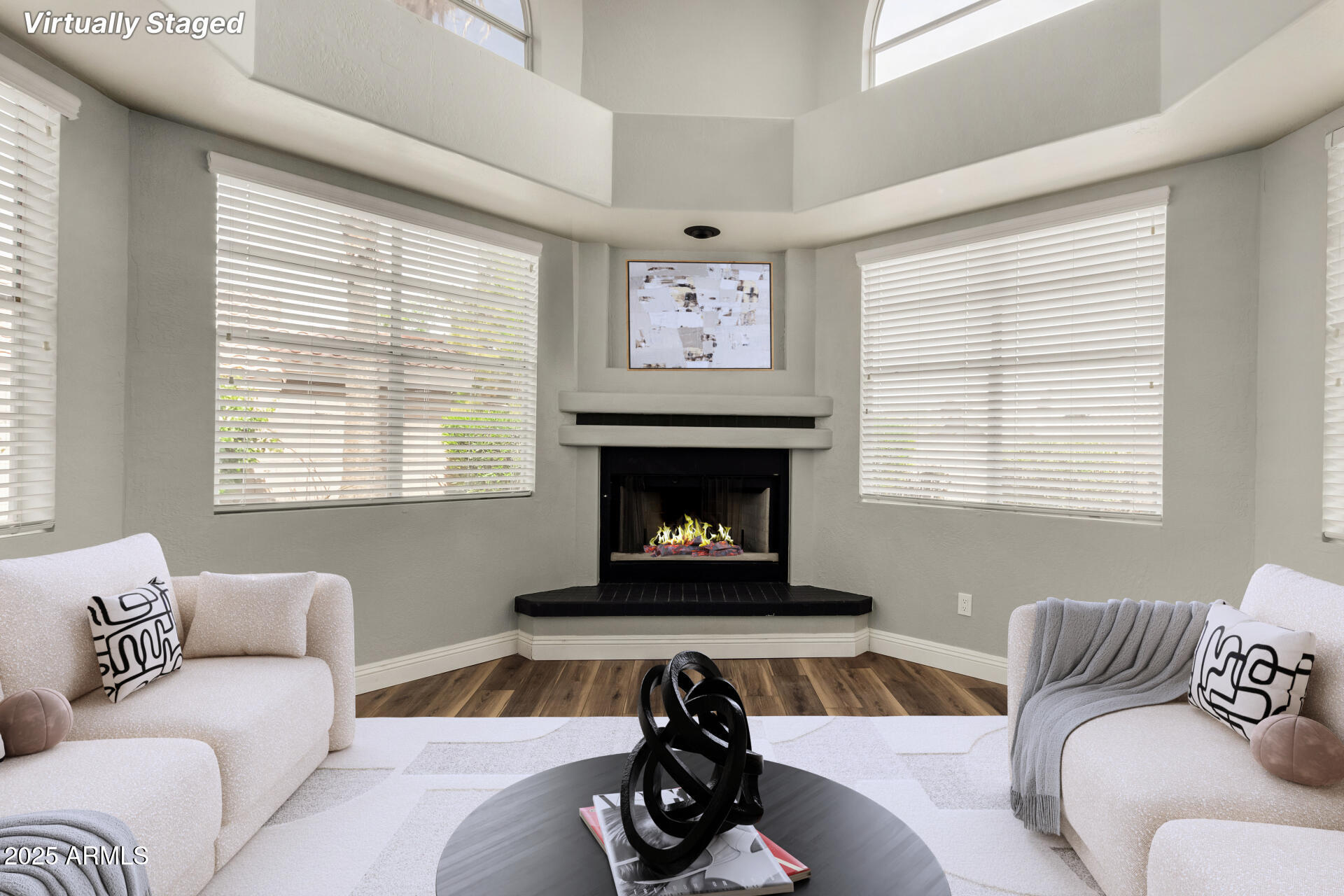 3832 North Gallatin Mesa, AZ 85215 - Photo 5 of 41 a living room with furniture a large window and a fireplace