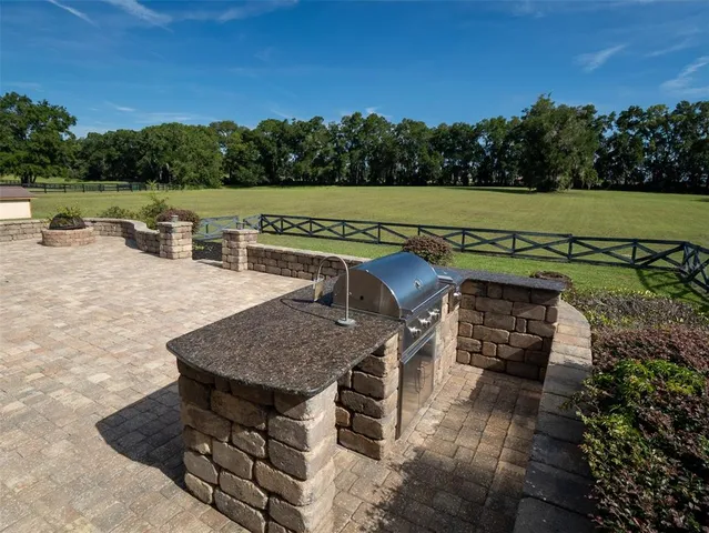 an outdoor view with a bench