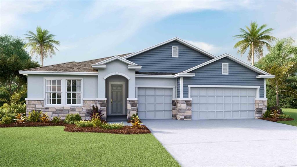 32219 Conchshell Sail Street Wesley Chapel, FL 33545 - Photo 1 of 1 a front view of a house with a garden and yard
