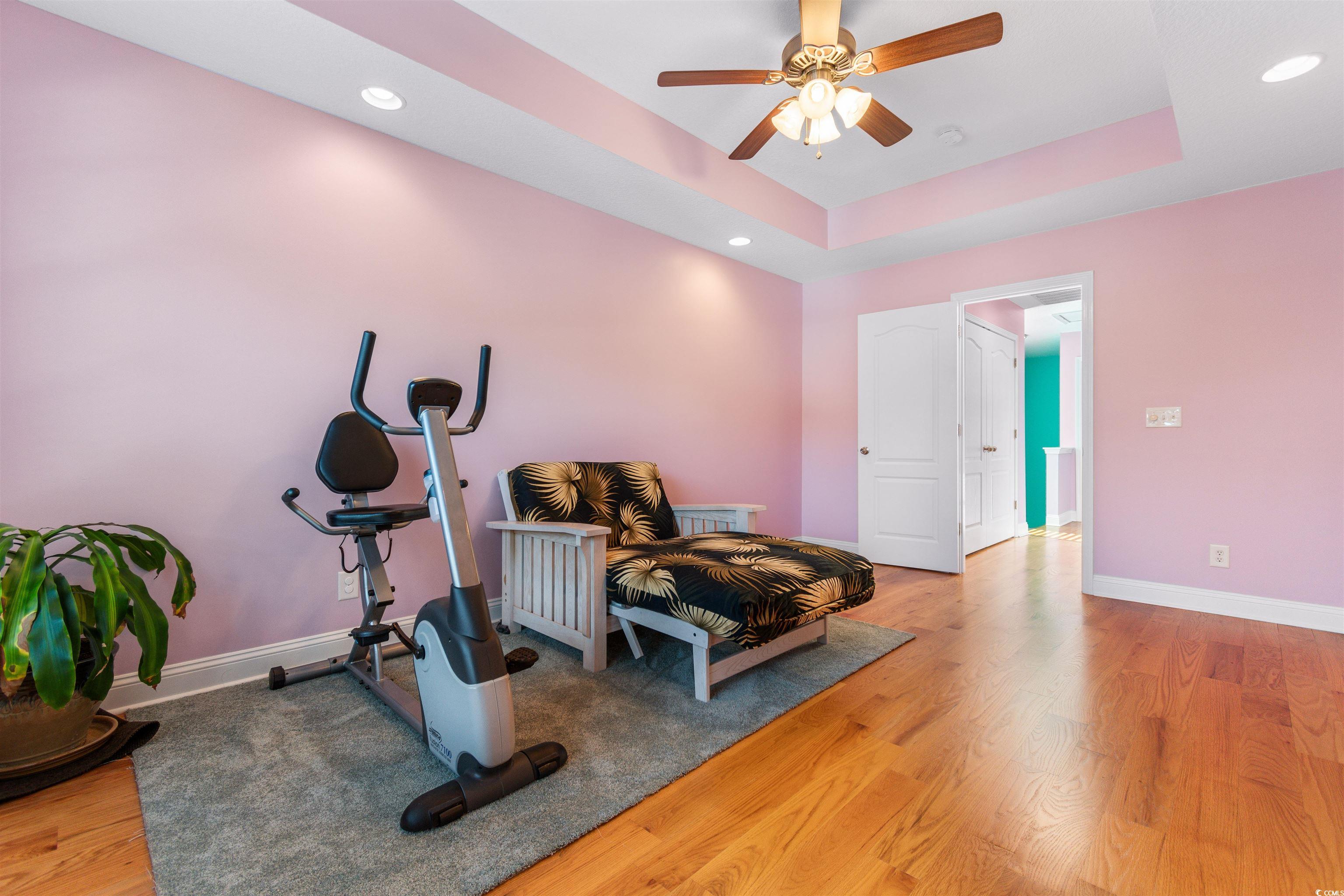 116 B 15th Avenue North Surfside Beach, SC 29575 - Photo 19 of 32 Used as an Exercise room with ceiling fan and hard