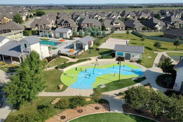 an aerial view of a house having outdoor space