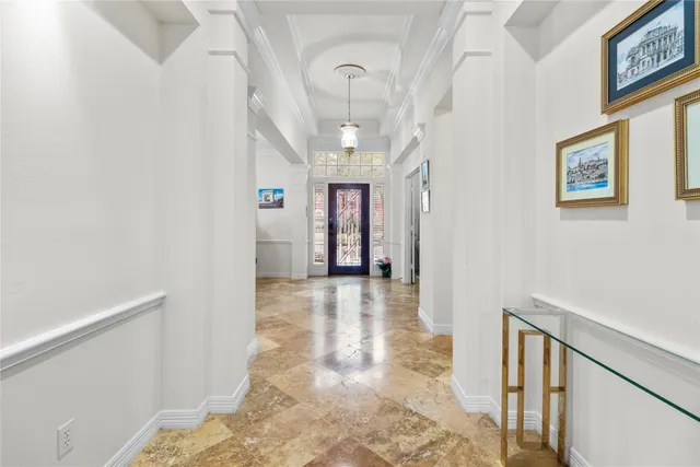 a view of a hallway view with staircase