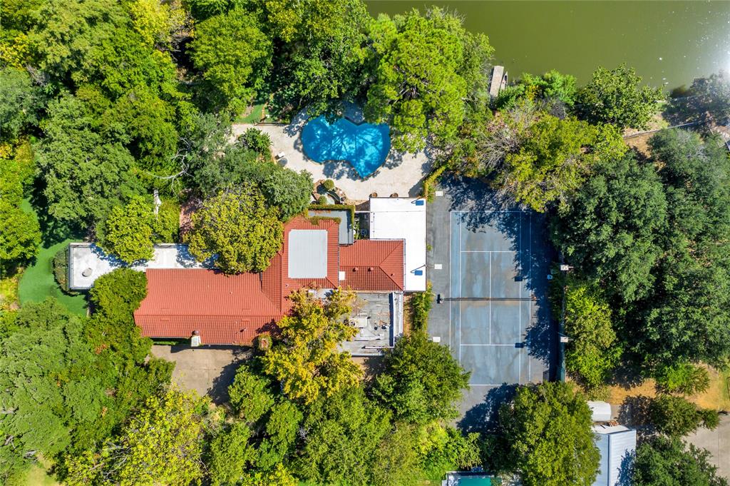 9909 Preston Road Dallas, TX 75230 - Photo 6 of 22 an aerial view of a house with a yard basket ball court and outdoor seating