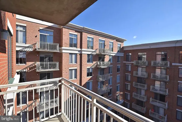 a view of building from balcony