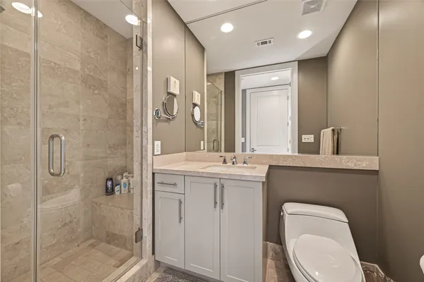 a view of a balcony with city view