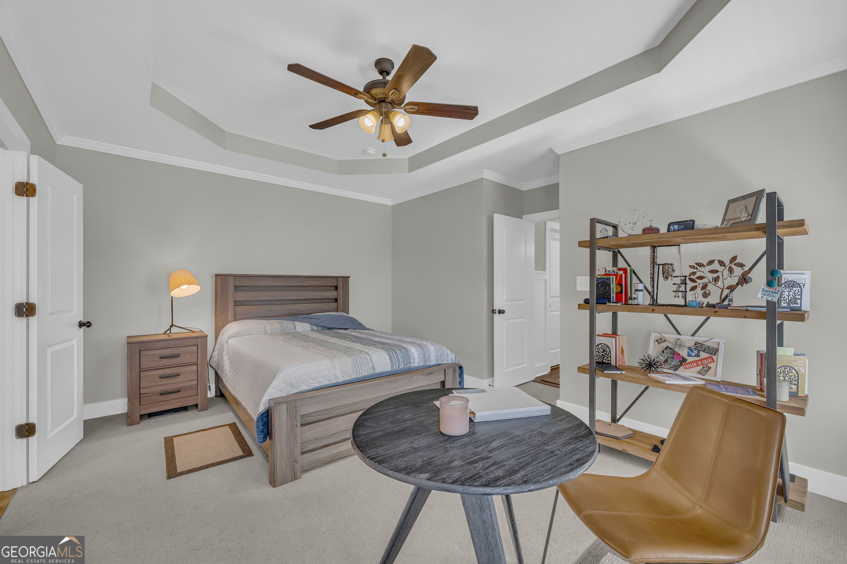 236 Melba Lane Athens, GA 30606 - Photo 16 of 33 a bedroom with furniture and a chandelier fan