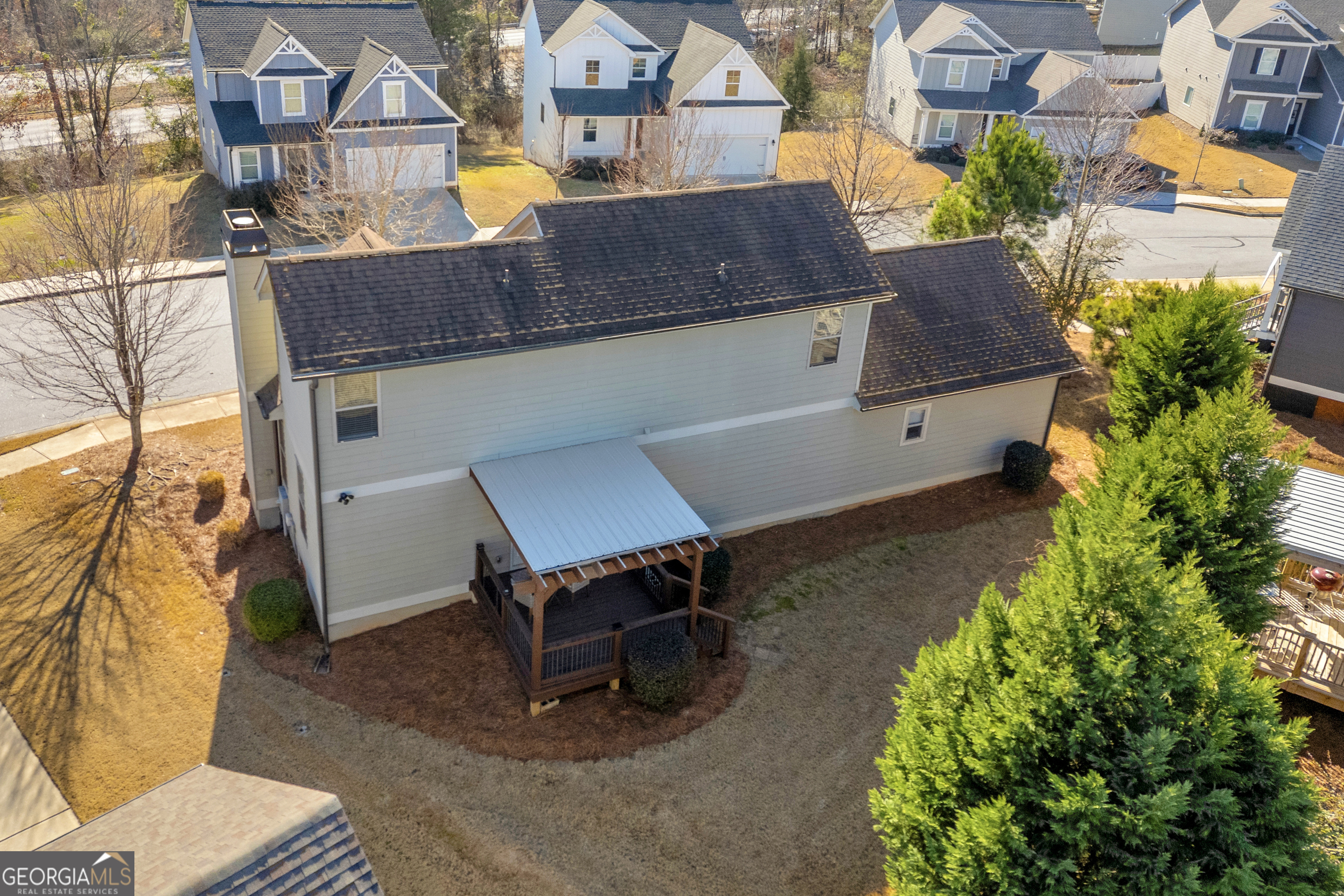 236 Melba Lane Athens, GA 30606 - Photo 28 of 33 a aerial view of a house with swimming pool and sitting area