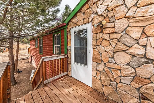 a view of wooden deck