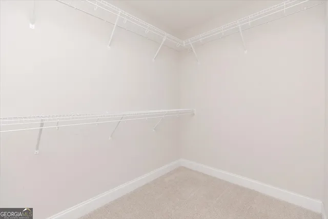 a view of small space with racks on the wall