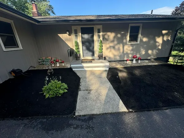 a front view of a house