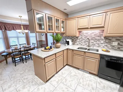 a living room with furniture