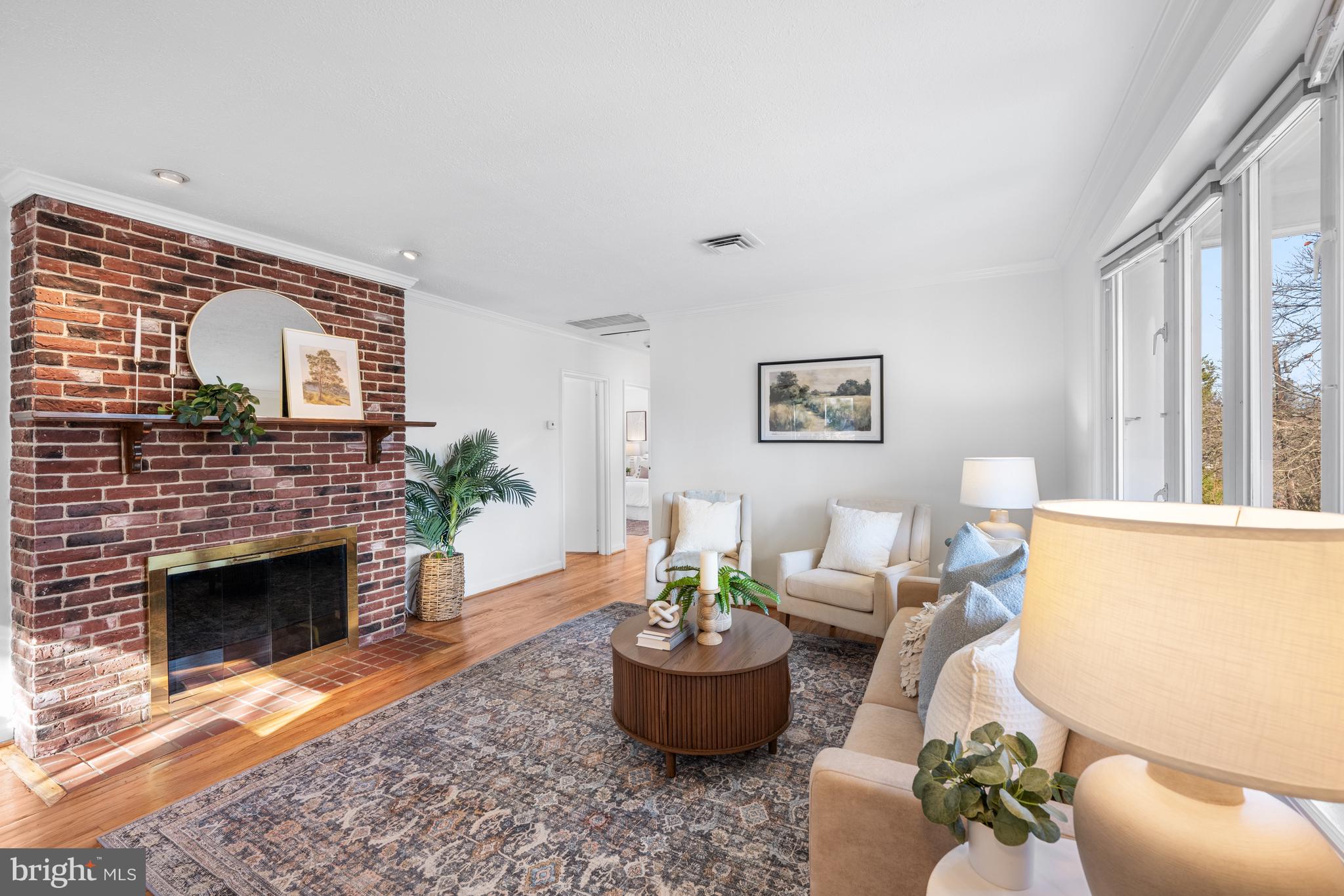 Cozy gas fireplace