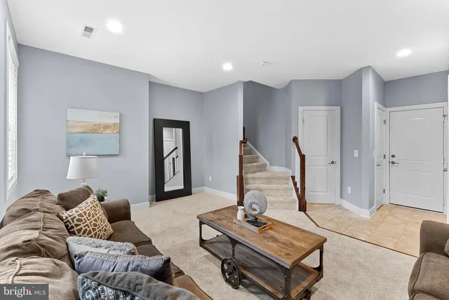 an aerial view of a house with a garden