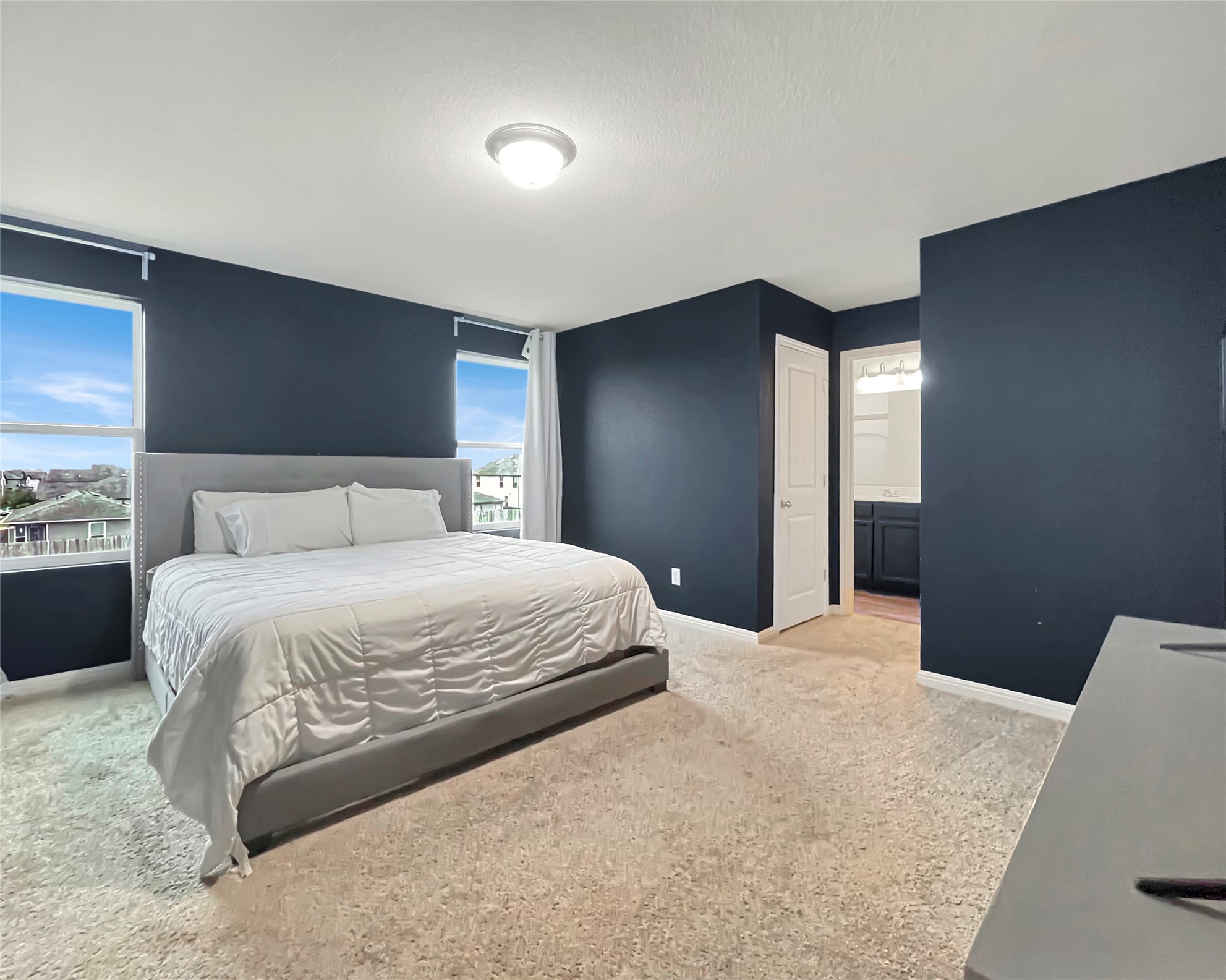 19221 Nathan Scott Way Manor, TX 78653 - Photo 11 of 15 a bedroom with a large bed and a potted plant