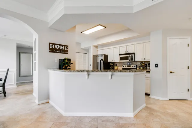 a view of a room with a window