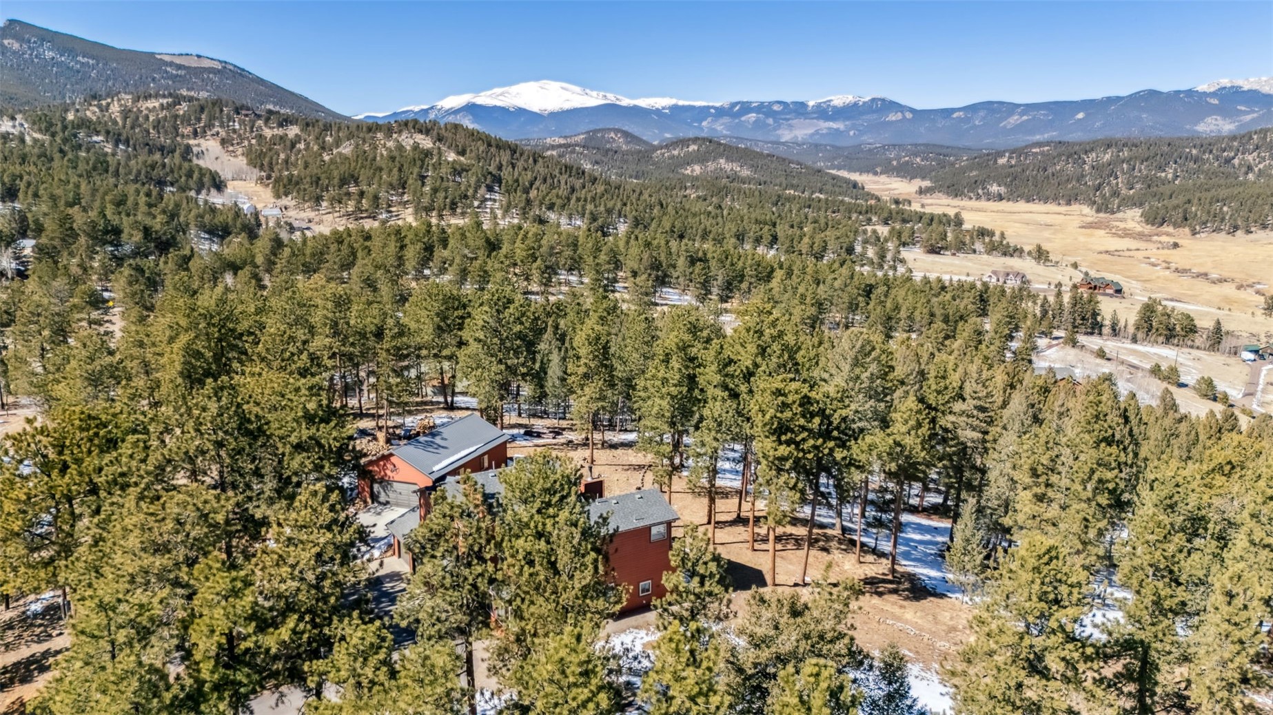 109 Old Corral Road Bailey, CO 80421 - Photo 47 of 50 Birds eye view of property featuring a forest view and a mountain view