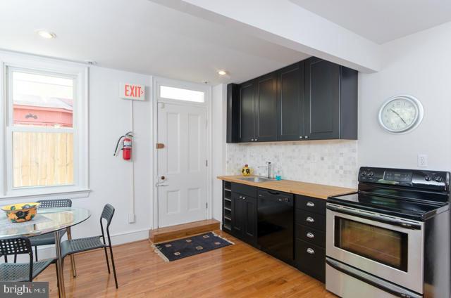 706 E Street Southeast Washington, DC 20003 - Photo 10 of 19 a kitchen with stainless steel appliances granite countertop a stove a sink and a microwave
