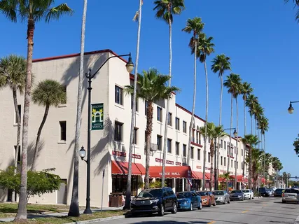 a view of a building and a street view