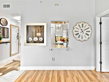 view of living room with furniture and wooden floor