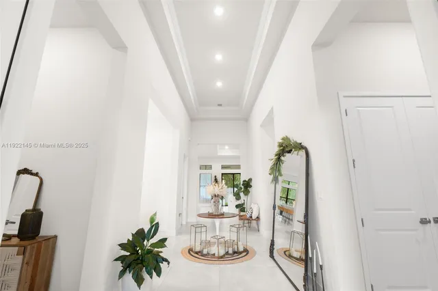 a dining room with furniture