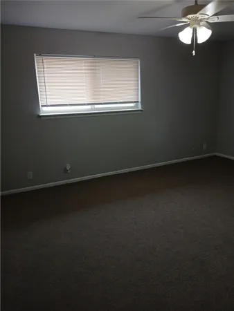 a view of a small space with a window