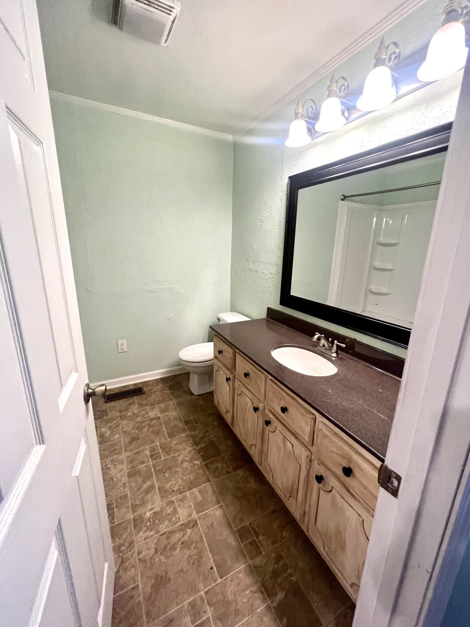 403 West Point Road Lawrenceburg, TN 38464 - Photo 12 of 14 a bathroom with a sink a toilet and a mirror