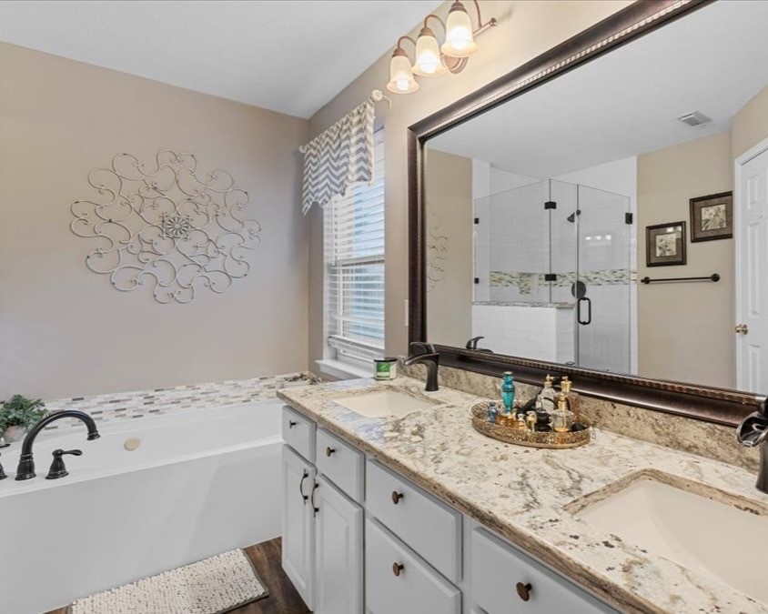 1514 Buchans Drive Spring, TX 77386 - Photo 36 of 50 Same as the other bathroom, this primary en-suite has been full renovated with gorgeous style and features.