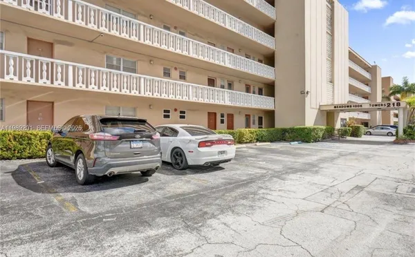 a car parked in front of a building
