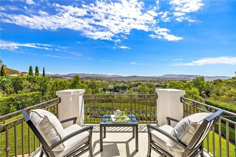 a view of a terrace with lake view and mountain view