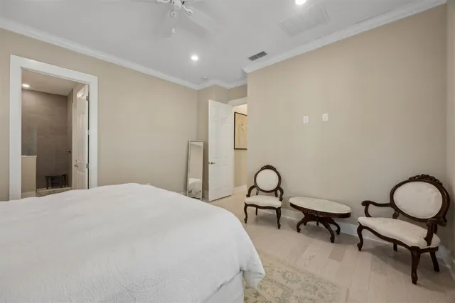 a view of a street with a building in the background