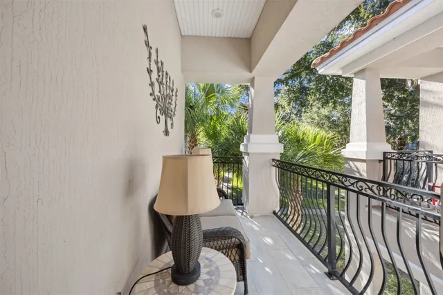 a view of balcony with ocean view