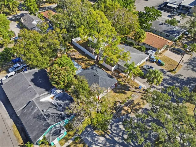 an aerial view of multiple house