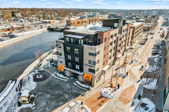 an aerial view of multiple house