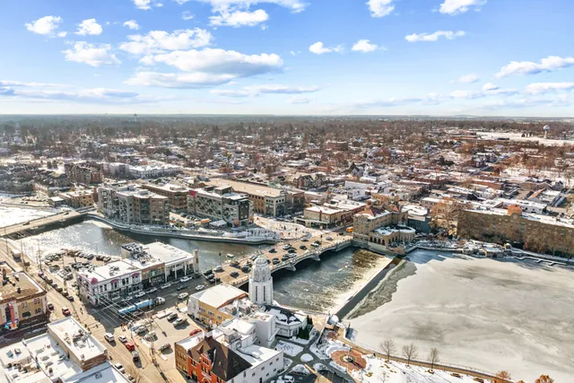 an aerial view of a city