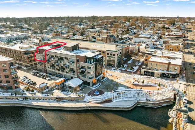 a view of a lake with a nearby beach