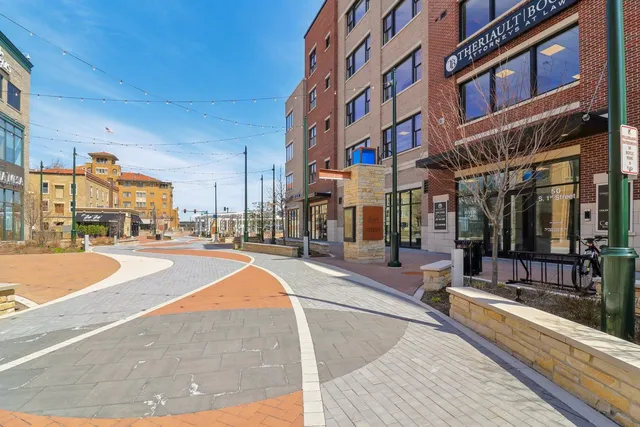 a building with view of car parked